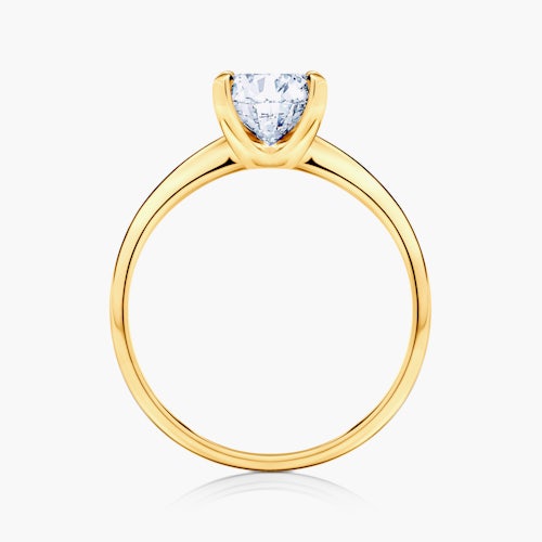 Pierścionek zaręczynowy SAVICKI: złoty, biały szafir